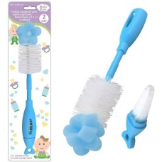 MULTIDOM Набор ершиков для мытья детских бутылочек 2 в 1 с губкой. Длина 30/9 см. 2шт. VL90-129