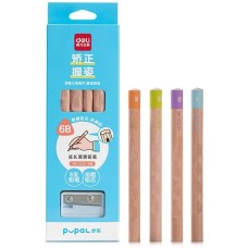 DELI Карандаш ч/г HC123-6B Pupal 6В коробка + точилка