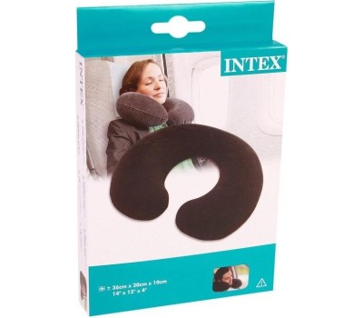 Подушка надувная INTEX Подушка надувная для шеи 36x30x10 см (велюр) Дорожная (в коробке) INTEX. Арт. 68675