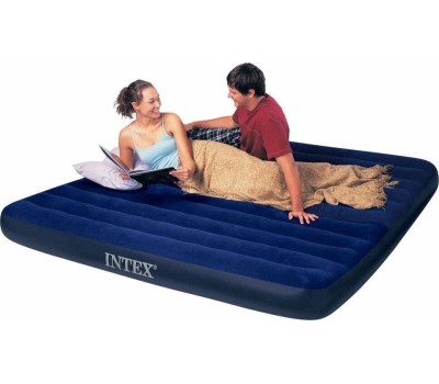 Матрас надувной INTEX Матрас надувной CLASSIC DOWNY AIRBED FIBER-TECH 183x203x25 см . (в коробке) Арт. 64755