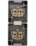 KRANZ (KR-78-0616) БЛОК ВЕРТИКАЛЬНЫЙ 2 РОЗЕТКИ (КЕРАМИКА) INDUSTRIAL IP54 С ЗАЗЕМЛЕНИЕМ, О/У, СЕРЫЙ