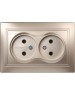 Розетка SMARTBUY (SBE-01c-10-S2-N-c) Венера, 2-местная, шампань