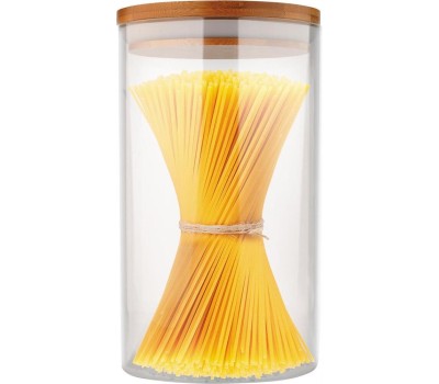 Стеклянная банка MALLONY Стеклянная банка для сыпучих продуктов с крышкой BAMBU, объем: 0,6 л (004450)