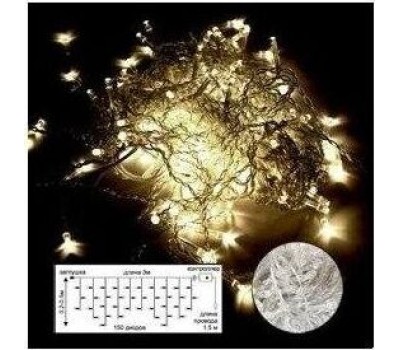 Светодиодная гирлянда ECOLA N5RV03ELC LED гирлянда 220V IP44 Бахрома наращиваемая (базовая секция) 3x(0.2-0.5)м 150Led 4000K, 8 режимов, прозр.провод с вилкой нейтральный б