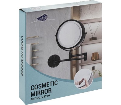 Зеркало САНАКС 75279 Зеркало косметическое, настенное, с LED подсветкой, сенсорное включение, зарядка Type - C, шнур в комплекте, корпус из нержавеющей стали,