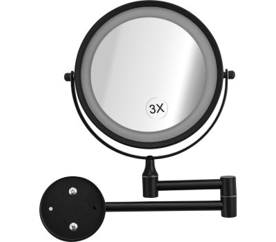 Зеркало САНАКС 75279 Зеркало косметическое, настенное, с LED подсветкой, сенсорное включение, зарядка Type - C, шнур в комплекте, корпус из нержавеющей стали,