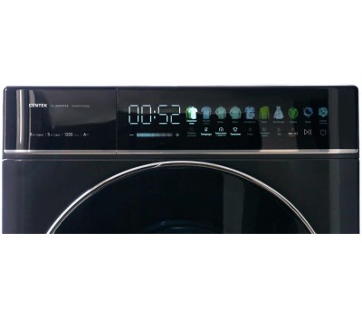 Стиральная машина Centek CT-1967 (черный) 1200/8кг/52см/Прямой привод/Цветной сенсор/Сушка 5кг/A+++