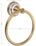 Аксессуары для ванной комнаты и туалета BRIMIX 94147 Держатель полотенца кольцо, цвет БРОНЗА, с керамической вставкой с орнаментом