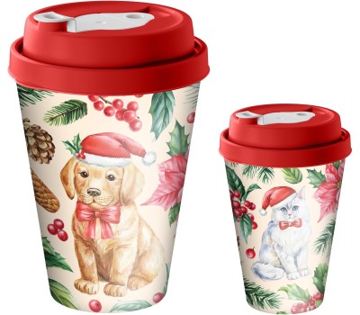 Стакан HOMVER Игрушки с крышкой 420мл с декором с клапаном (красный) 223137006/03