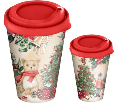 Стакан HOMVER Игрушки с крышкой 420мл с декором с клапаном (красный) 223137006/03