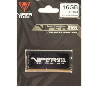 Оперативная память PATRIOT Память DDR4 16GB 2666MHz PVS416G266C8S Viper Steel RTL PC4-21300 CL18 260-pin 1.2В single rank Ret