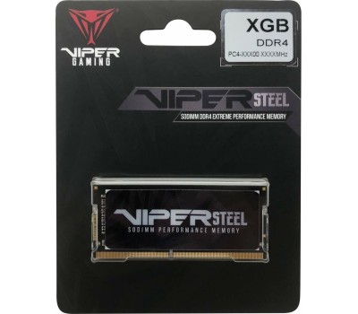Оперативная память PATRIOT Память DDR4 16GB 2666MHz PVS416G266C8S Viper Steel RTL PC4-21300 CL18 260-pin 1.2В single rank Ret