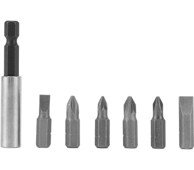 Набор бит MATRIX Набор бит, магнитный адаптер для бит, сталь 45Х, 7 предм., в пласт. закрытом боксе//