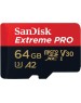 SANDISK Карта памяти microSD Extreme PRO microSDXC UHS-I 64ГБ. Цвет: черно-красный