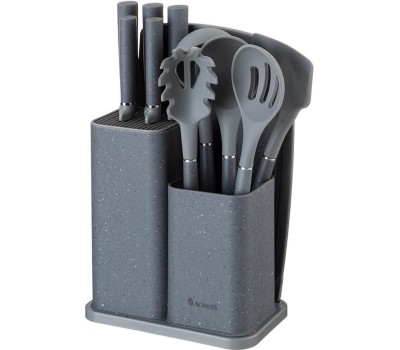 Набор кухонный AGNESS НАБОР ИЗ 12ПР: 5 НОЖЕЙ,ДОСКА,ПОДСТАВКА,ПОЛОВНИК,ЛОЖКА,ЛОПАТКА,ШУМОВКА,ЛОЖКА ДЛЯ СПАГЕТТИ 671-201