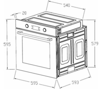 MAUNFELD Духовой шкаф электрический AEOH.749B2, 71л, дверца с 3 стеклами, черный