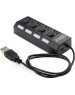 Gembird Концентратор USB 2.0 UHB-243-AD с подсветкой и выключателем, 4 порта, блистер (UHB-243-AD)