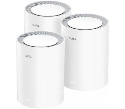 CUDY Бесшовный Mesh роутер M3000, Wi-Fi 6, AX3000, 2.4/5ГГц, 1 LAN, белый, 3 шт. в комплекте [m3000(3-pack) white]