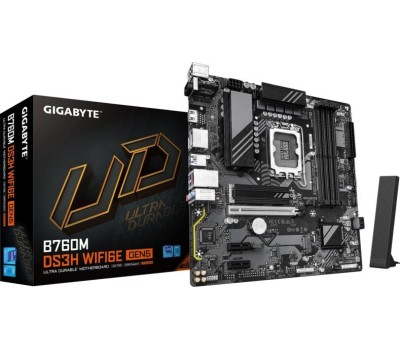 Материнская плата GIGABYTE Материнская плата B760M DS3H WIFI6E GEN5, Socket LGA 1700, Intel B760, mATX, Ret