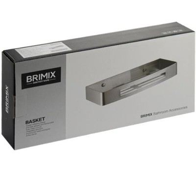 BRIMIX - Полочка литая, прямоугольная, одинарная, из нержавеющей стали, цвет САТИН. 5655-S