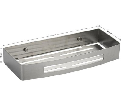 BRIMIX - Полочка литая, прямоугольная, одинарная, из нержавеющей стали, цвет САТИН. 5655-S
