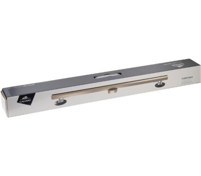 САНАКС - Трап 800х32 мм, нержавеющая сталь, линейный, вертикальный, щелевой, с сухим затвором, двухсторонняя решетка , цвет МАТОВОЕ ЗОЛОТО. 40064