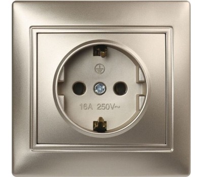 Розетка SMARTBUY (SBE-01c-16-S1-Z-c) Венера, 1-местная, шампань