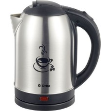 Чайник DELTA DL-1333 нерж.,черный COFFEE TIME 2л