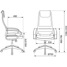 Кресло компьютерное БЮРОКРАТ Кресло руководителя CH-607SL черный TW-01 Neo Black сетка/ткань с подголов. крестов. металл хром