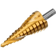 Сверло MATRIX Сверло ступенчатое, 6-8-10-12-14-16-18-20-22-24-26-28-30 мм, HSS, спиральный профиль, трехгранный хвостовик 72357