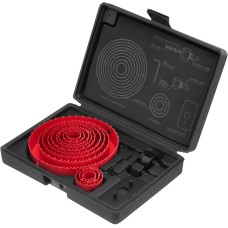 Набор коронок MATRIX Набор кольцевых пил по дереву, 19-127 мм, 12 предм.//