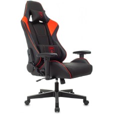 Кресло компьютерное игровое ZOMBIE Кресло игровое Thunder 1, ткань/экокожа, до 120кг, регулируемые 2D подлокотники, красный