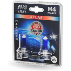 Лампа галогенная AVS Галогенная лампа ATLAS/5000К/ H4.24V.75/70W.блистер 2шт