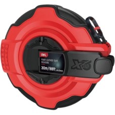 DELI Мерная лента DL9930Y 30м x 14,5мм, ударопрочный корпус с резиновыми вставками, полотно из стекловолокна и ПВХ, увеличенная скорость сматывания ленты
