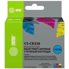 CACTUS Картридж струйный CS-CB338 №141XL многоцветный (18мл) для HP DJ D4263/D4363/D5360/DJ J5783/J6413/PS C4273/C4283/C4343/C4383/C4473/C4483/C4583/C5283/D5363 с чипом