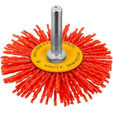 DENZEL Щетка для дрели, 65 мм, Плоская, со шпилькой, нейлоновая щетина 74433