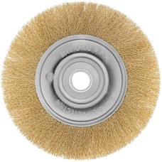 MATRIX Щетка для УШМ, 200 мм, посадка 22.2 мм, плоская, латунированная витая проволока 74668