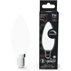 GAUSS Лампа светодиодная Filament 103201209-D 9Вт цок.:E14 свеча 220B св.свеч.бел.нейт. (упак.:1шт)