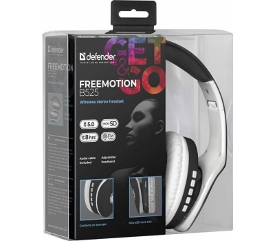 Наушники DEFENDER (63525) FREEMOTION B525 черный/белый