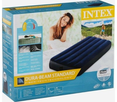 Матрас надувной INTEX Матрас надувной CLASSIC DOWNY AIRBED FIBER-TECH 76x191x25 см (в коробке) Арт. 64756
