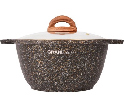Кастрюля KUKMARA кго42а а/пр литая 4,0л стекл/кр Granit ultra original