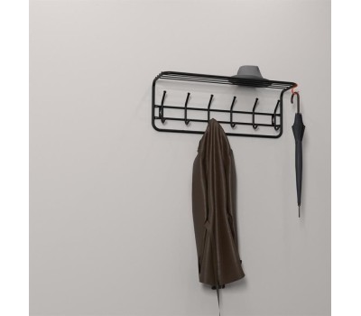 Вешалка настенная ЗМИ с полкой 80 Черная ВСП 7