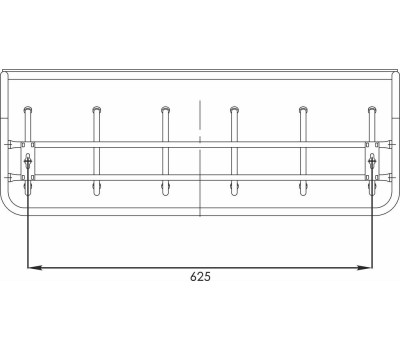 Вешалка настенная ЗМИ с полкой 80 Черная ВСП 7