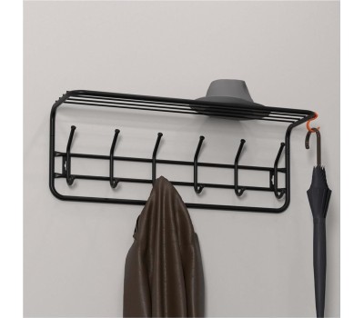 Вешалка настенная ЗМИ с полкой 80 Черная ВСП 7