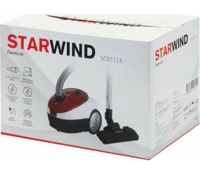 Пылесос с пылесборником STARWIND SCB1114 1800Вт красный/белый