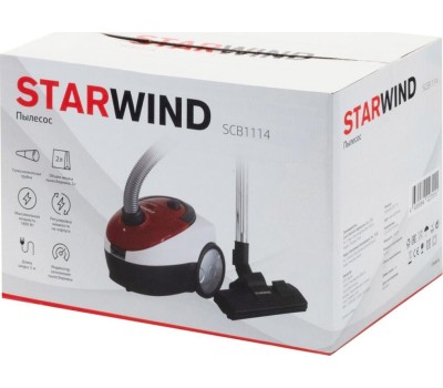 Пылесос с пылесборником STARWIND SCB1114 1800Вт красный/белый