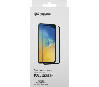 REDLINE Защитное стекло для экрана черный Infinix Smart 6 NFC 2.5D 1шт. (УТ000028372)
