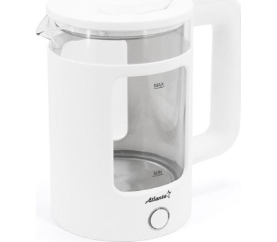 Чайник стеклянный электрический ATLANTA ATH-2474 (white)