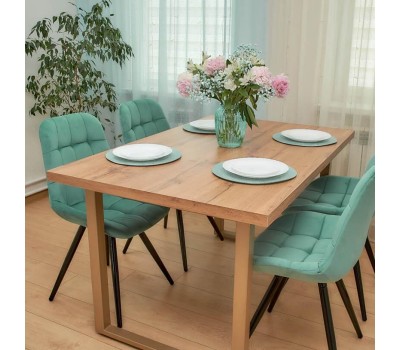 Стул обеденный POLINI Home Verona SM, мятный-черный (2 кор.)