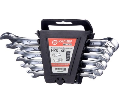Набор ключей КАЛИБР Набор ключей комбинированных Калибр НКК-6П (6 штук, CRV)
